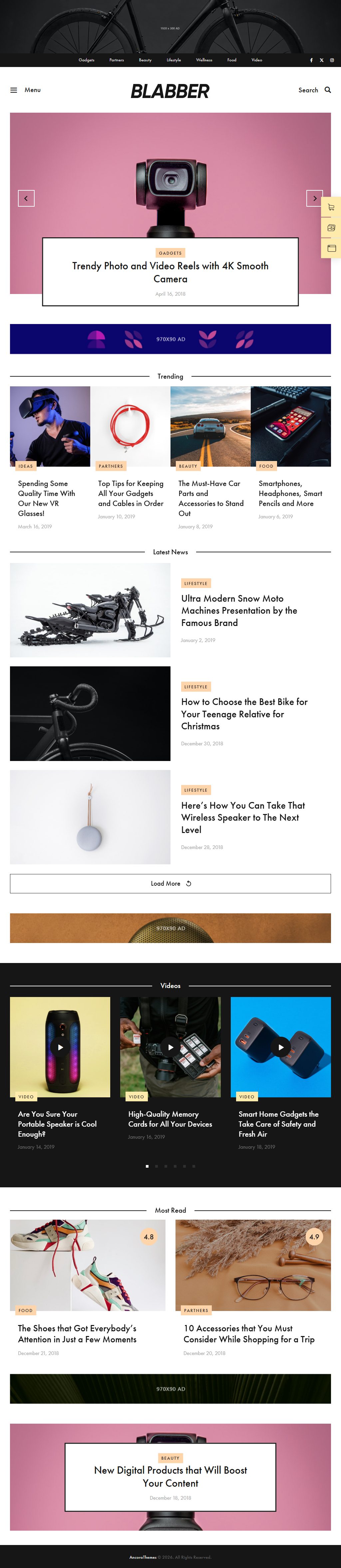 Blabber – Premium Responsive Affiliate Blog WordPress Theme theme — Tablet preview