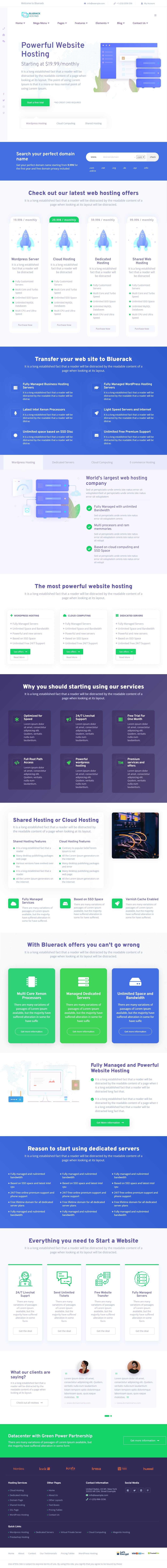Bluerack – Premium Responsive Modern Hosting WordPress Theme theme — Tablet preview