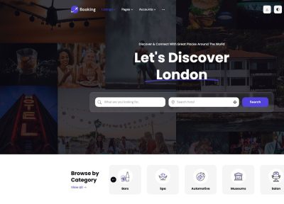 Bookinga – Premium Responsive Booking & Directory Next.js Template