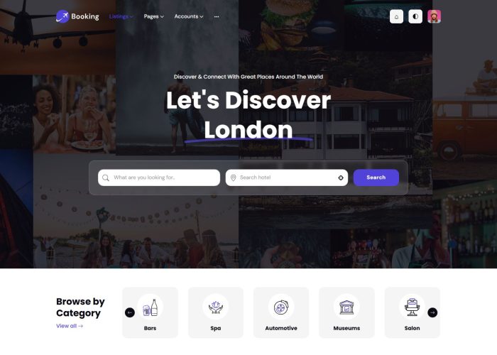 Bookinga – Premium Responsive Booking & Directory Next.js Template