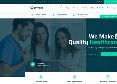 Brivona – Premium Responsive Clinic Appointment WordPress Theme