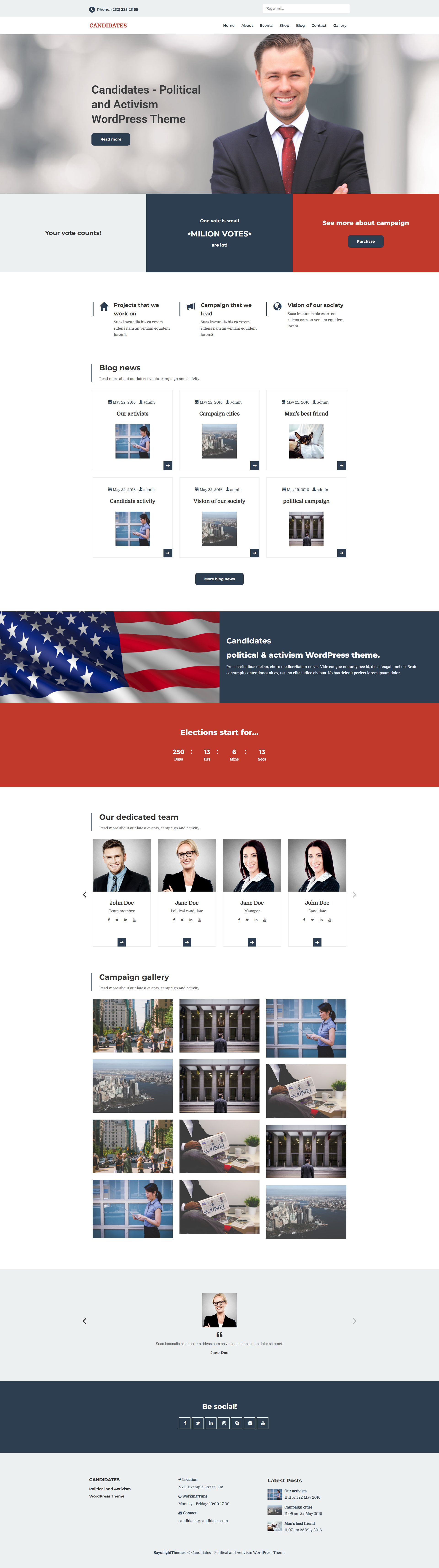 Candidates – Premium Responsive Political and Activism WordPress Theme theme — Desktop preview