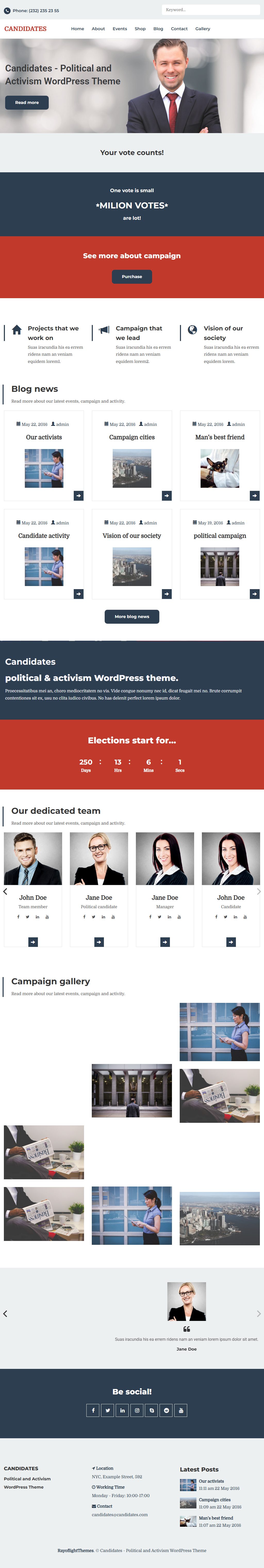 Candidates – Premium Responsive Political and Activism WordPress Theme theme — Tablet preview