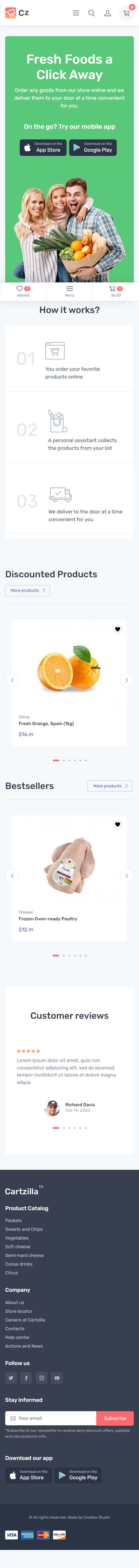 Cartzilla – Premium Responsive Grocery Store & Marketplace WordPress Theme theme — Mobile preview