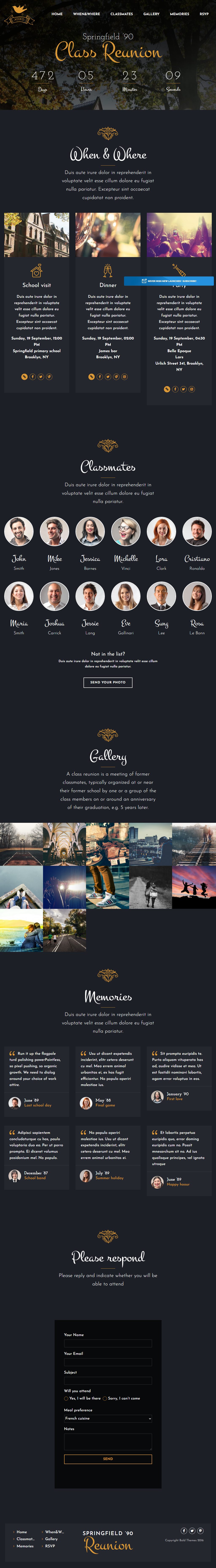 Celebration – Premium Responisve Wedding & Class Reunion WordPress Theme theme — Tablet preview