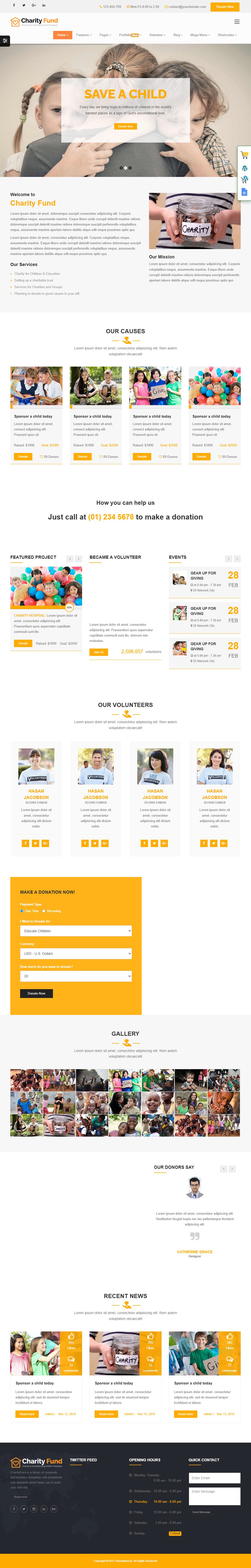 CharityFund – Premium Responsive Nonprofit Charity HTML5 Template theme — Tablet preview