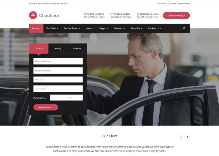 Chauffeur – Premium Responsive Car Hire & Limousine WordPress Theme
