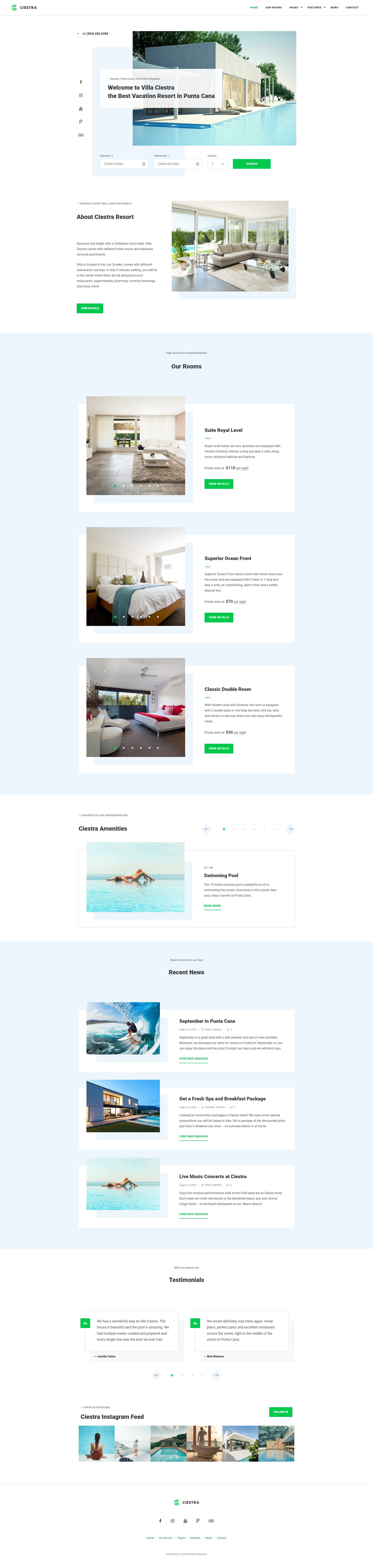 Ciestra – Premium Responsive Resort and Villa Rental WordPress Theme theme — Desktop preview