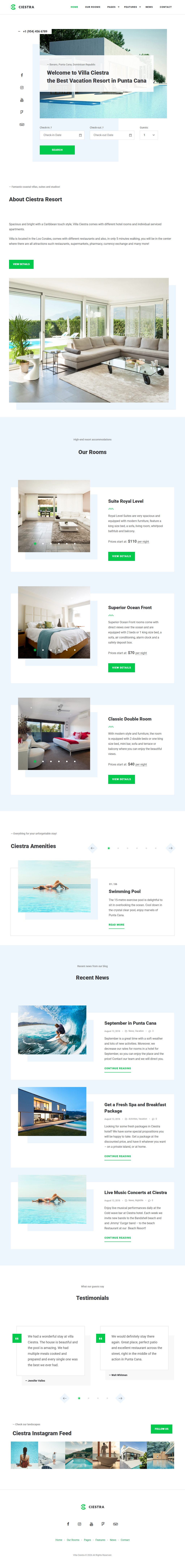 Ciestra – Premium Responsive Resort and Villa Rental WordPress Theme theme — Tablet preview
