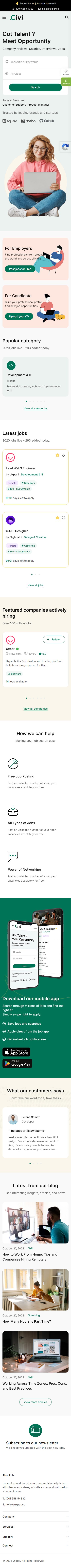 Civi – Premium Responsive Job Board WordPress Theme theme — Mobile preview