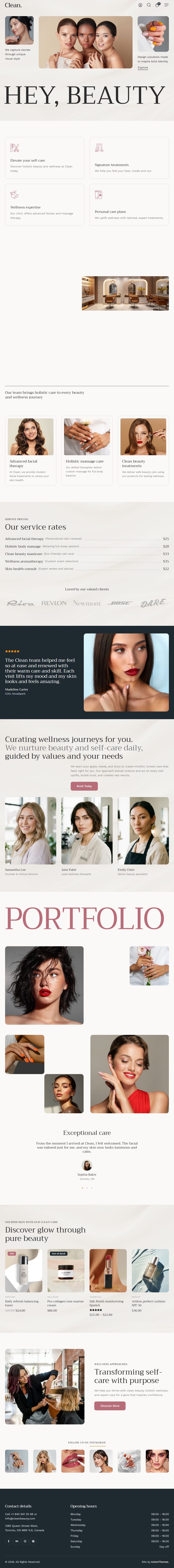 Clean – Premium Responsive Beauty Salon & Wellness Clinic WordPress Theme theme — Tablet preview