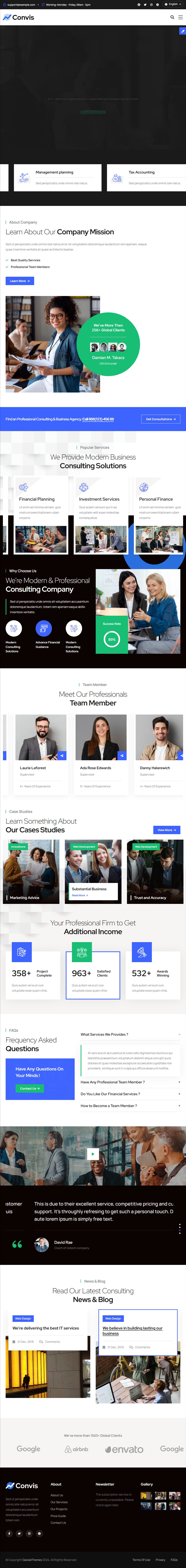 Convis – Premium Responsive Multipurpose Business Drupal 11 Theme theme — Tablet preview