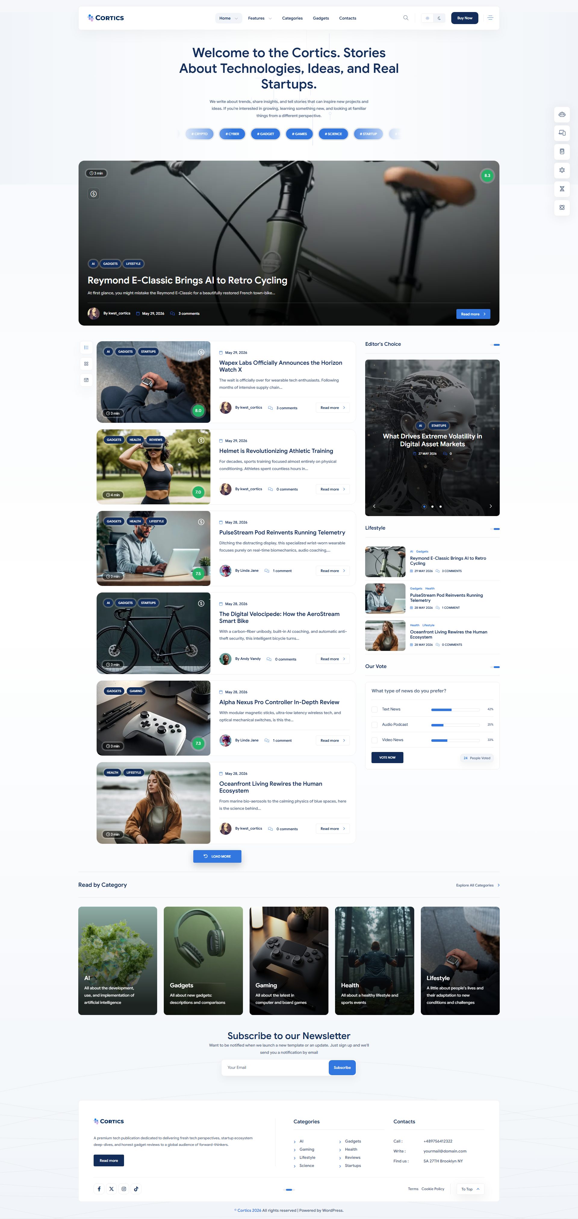 Cortics – Premium Responsive Thematic Blog & Magazine WordPress Theme theme — Desktop preview