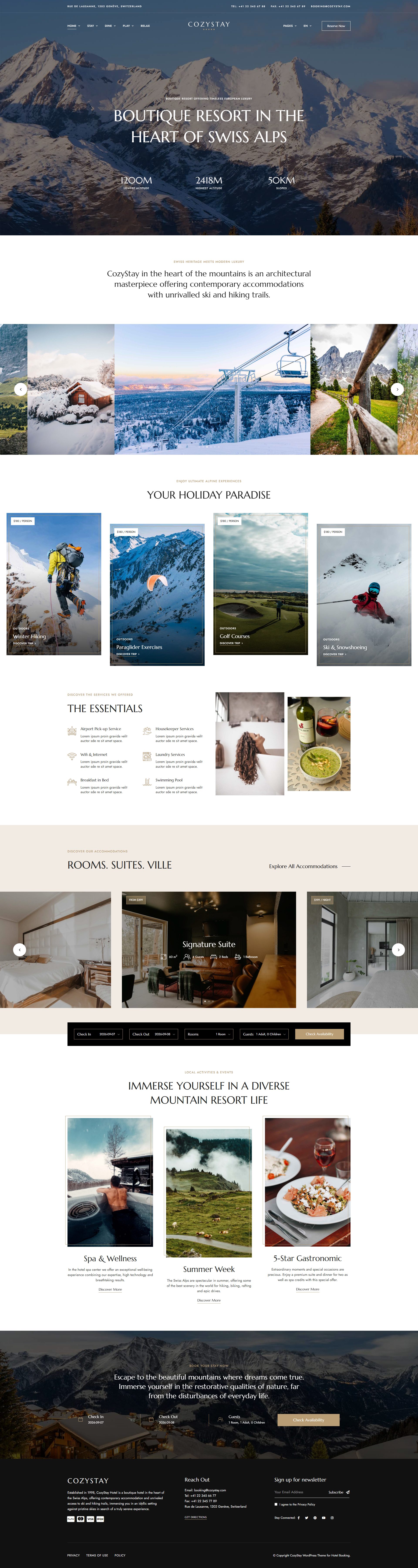 CozyStay – Premium Responsive Hotel Booking WordPress Theme theme — Desktop preview