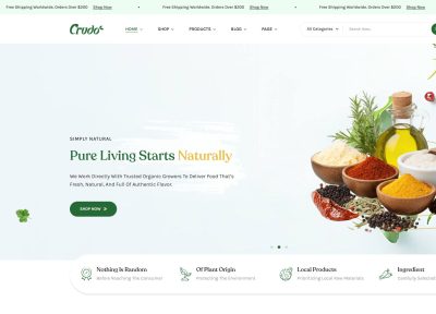 Crudo – Premium Responsive Organic Food Store WordPress Theme