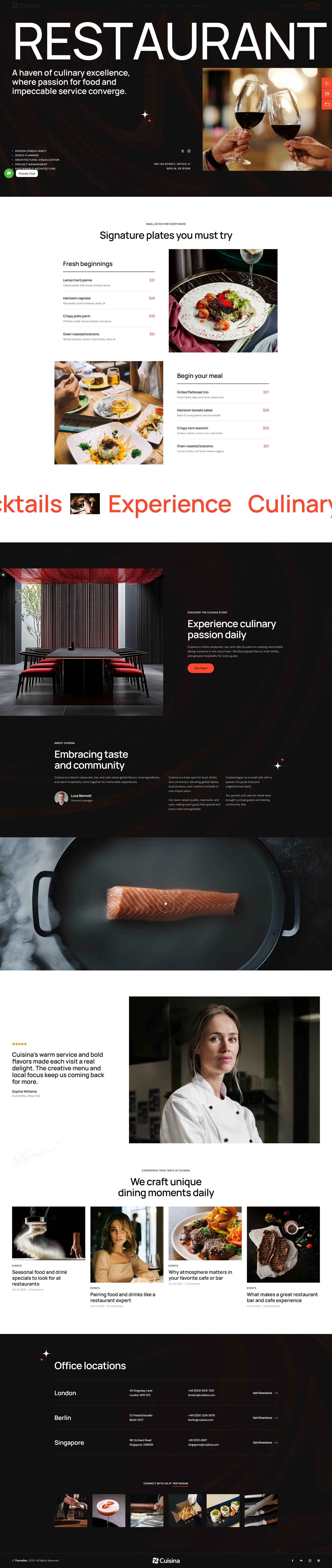 Cuisina – Premium Responsive Restaurant Bar & Cafe WordPress Theme theme — Desktop preview