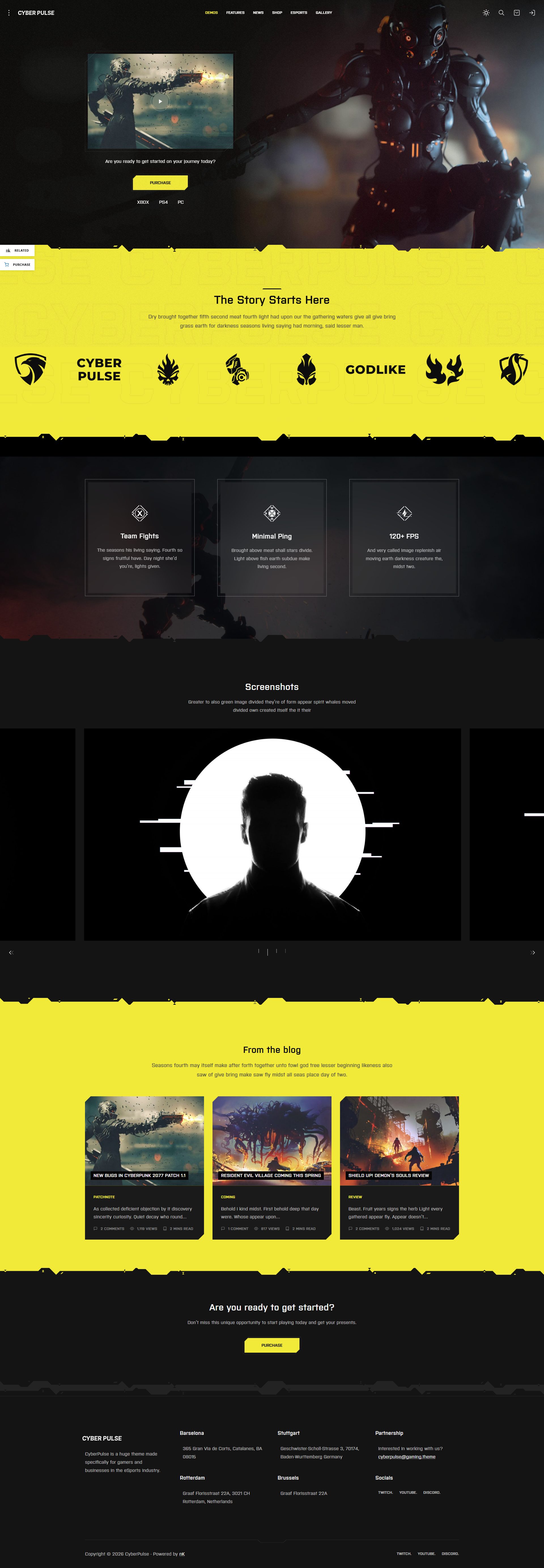 CyberPulse – Premium Responsive Gaming WordPress Theme theme — Desktop preview
