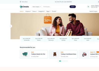 Deala – Premium Responsive Coupons & Deals Affiliate WordPress Theme