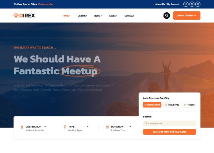 Direx – Premium Responsive Directory & Listing Service HTML5 Template