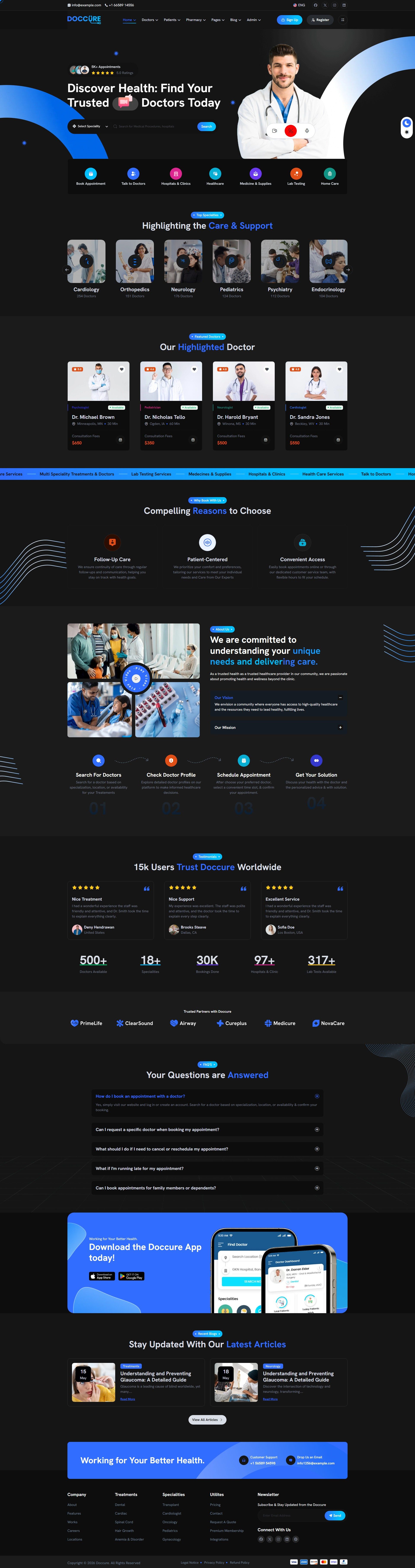 Doccure Dark Mode Medical HTML Template