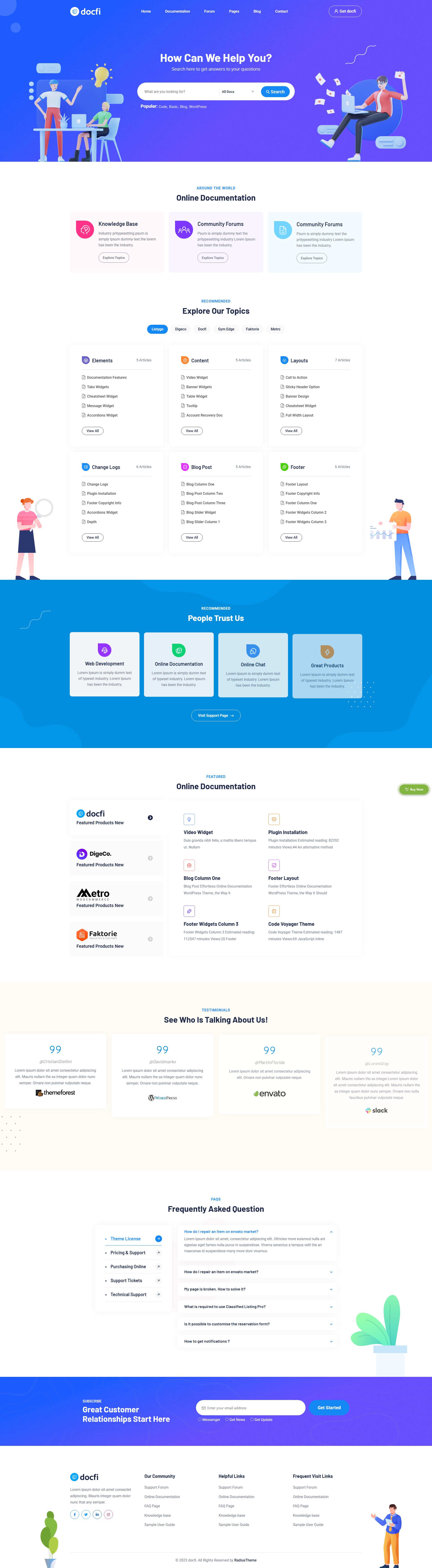 Docfi – Premium Responsive Documentation & Knowledge Base WordPress Theme theme — Desktop preview