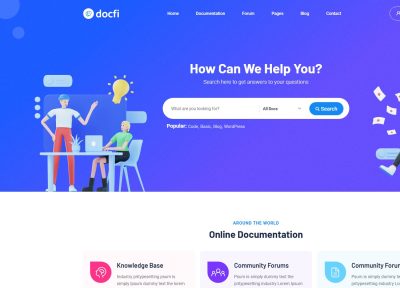 Docfi – Premium Responsive Documentation & Knowledge Base WordPress Theme