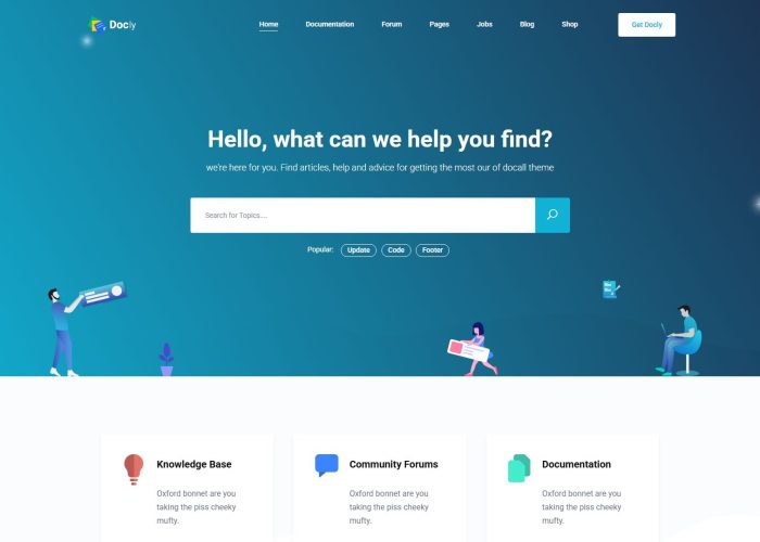Docly – Premium Responsive Documentation & Knowledge Base WordPress Theme