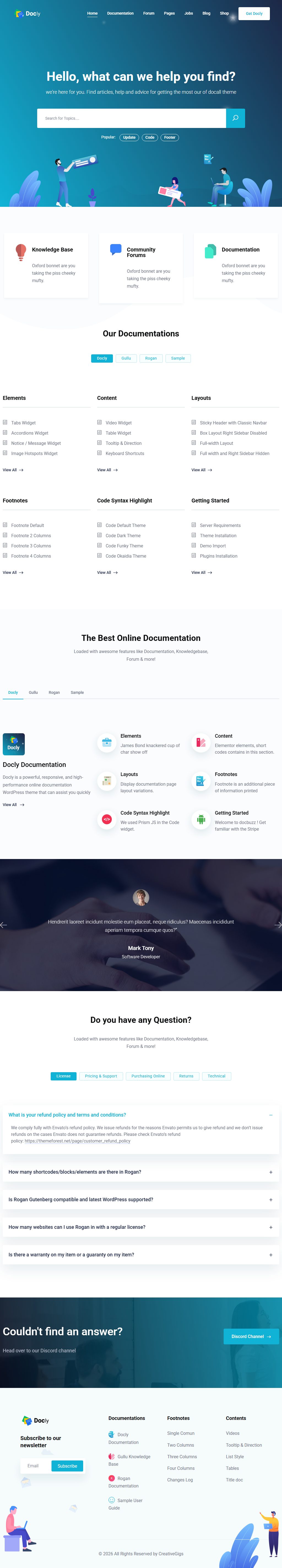 Docly – Premium Responsive Documentation & Knowledge Base WordPress Theme theme — Tablet preview