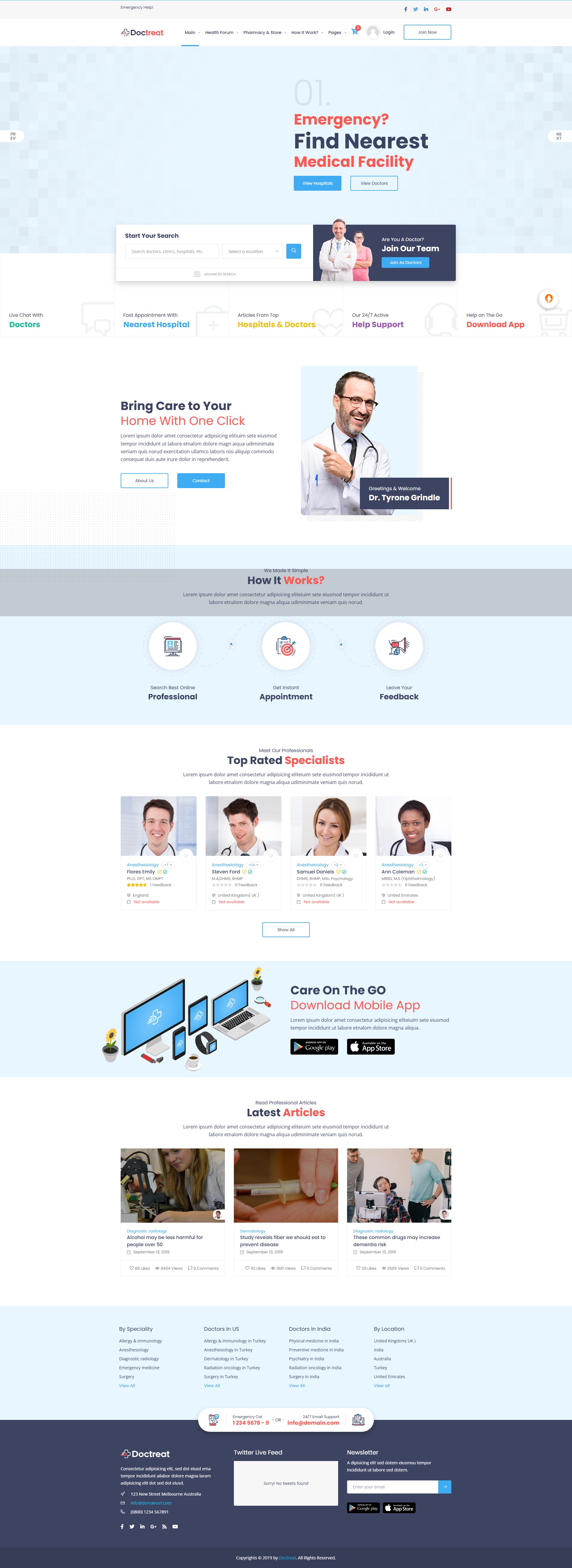 Doctreat Doctor Directory WordPress Theme