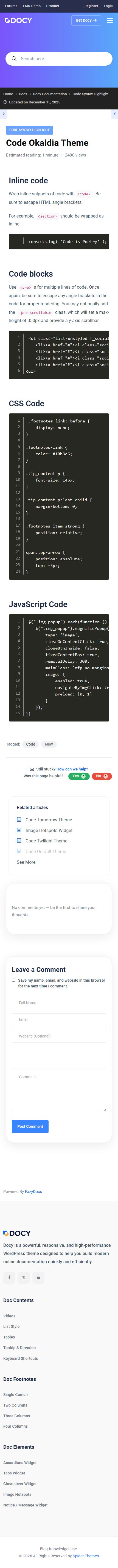 Docy – Premium Responsive Documentation & Knowledge Base WordPress Theme theme — Mobile preview
