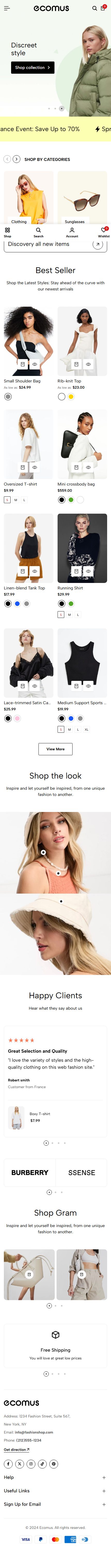 Ecomus – Premium Responsive Multipurpose eCommerce Magento 2 Theme theme — Mobile preview