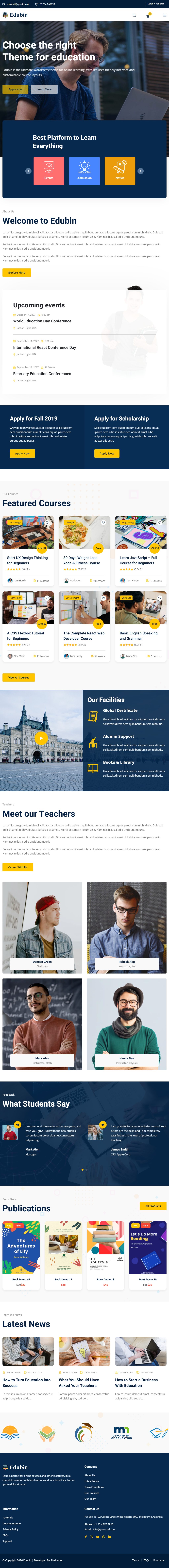 Edubin – Premium Responsive LMS & Education WordPress Theme theme — Tablet preview