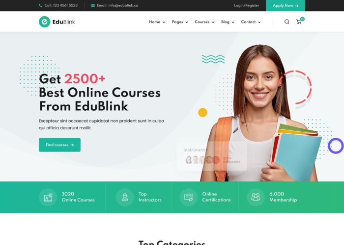 EduBlink – Premium Responsive Online Course & Education WordPress Theme