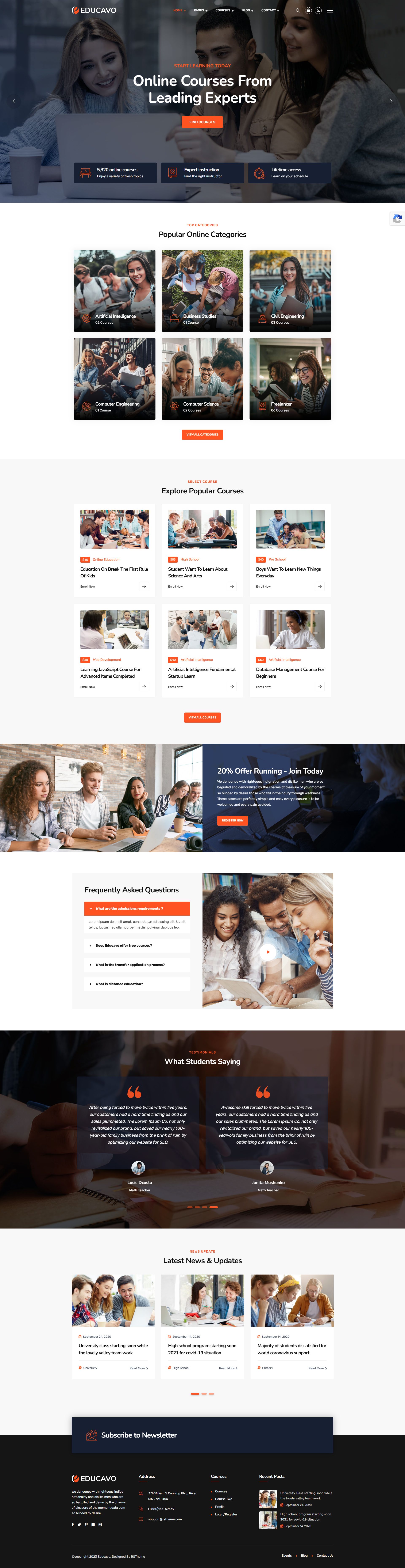 Educavo – Premium Responsive LearnDash Education WordPress Theme theme — Desktop preview