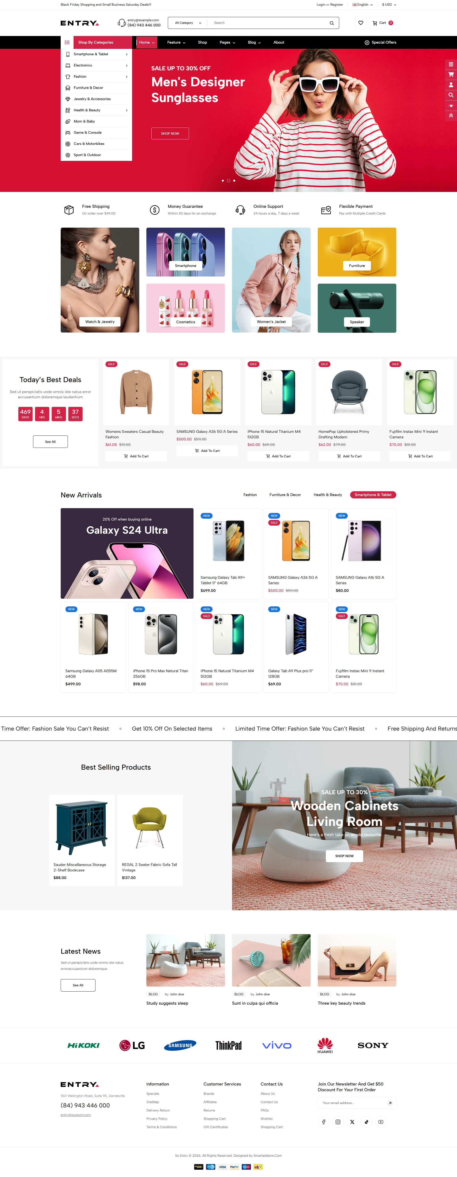 Entry – Premium Responsive Multipurpose OpenCart 4 Theme theme — Desktop preview