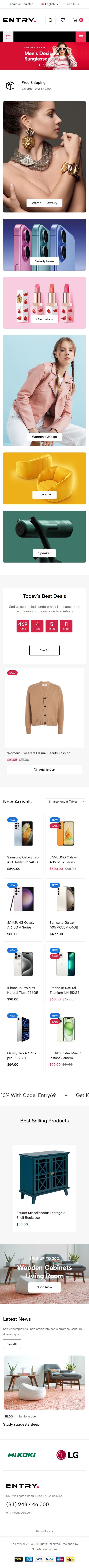 Entry – Premium Responsive Multipurpose OpenCart 4 Theme theme — Mobile preview