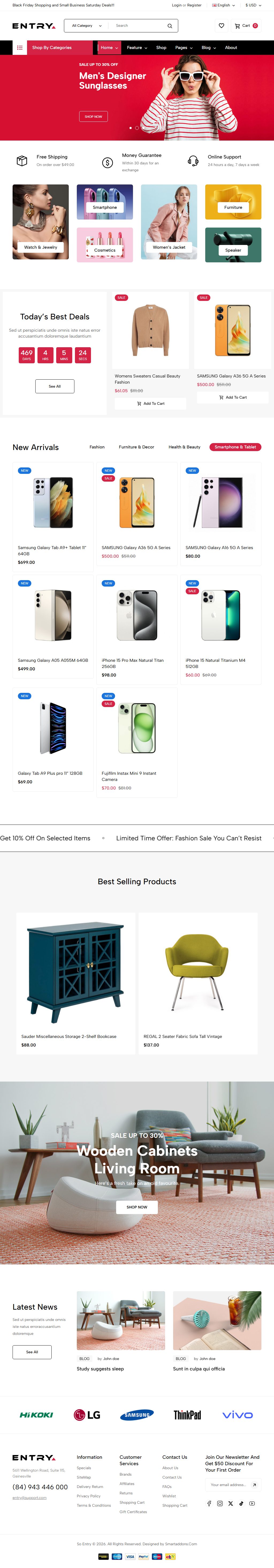 Entry – Premium Responsive Multipurpose OpenCart 4 Theme theme — Tablet preview