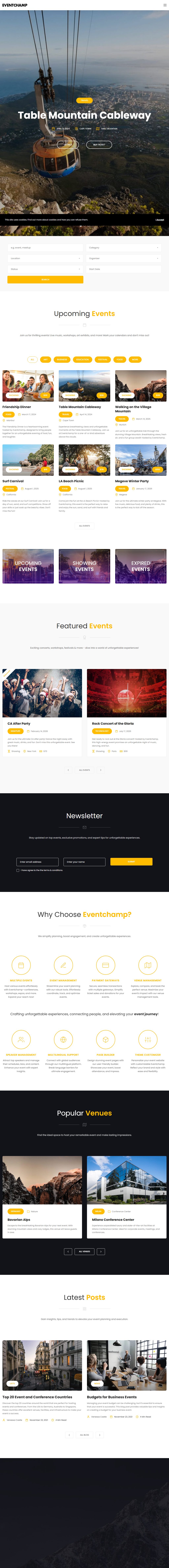 Event Champ – Premium Responsive Multiple Events & Conference WordPress Theme theme — Tablet preview