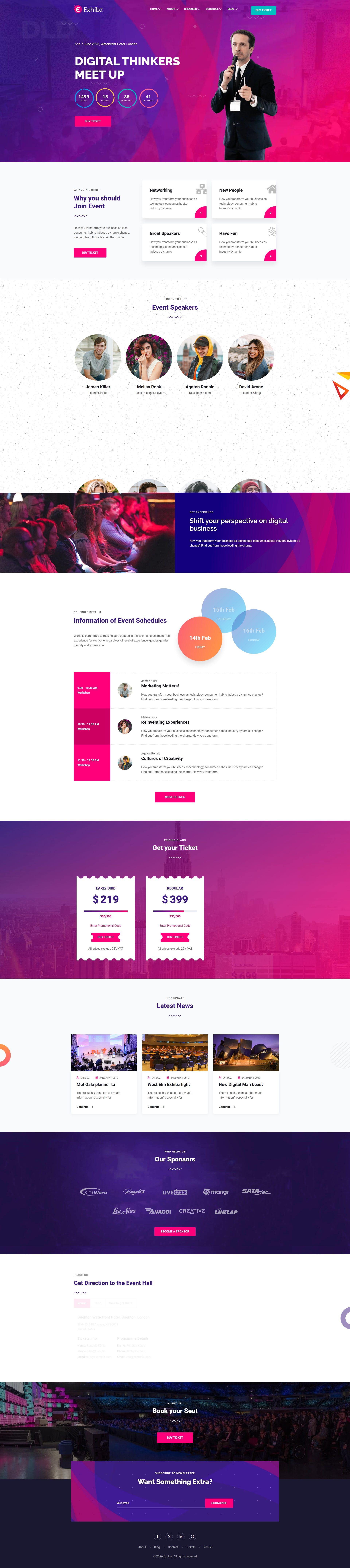 Exhibz – Premium Responsive Event Conference WordPress Theme theme — Desktop preview