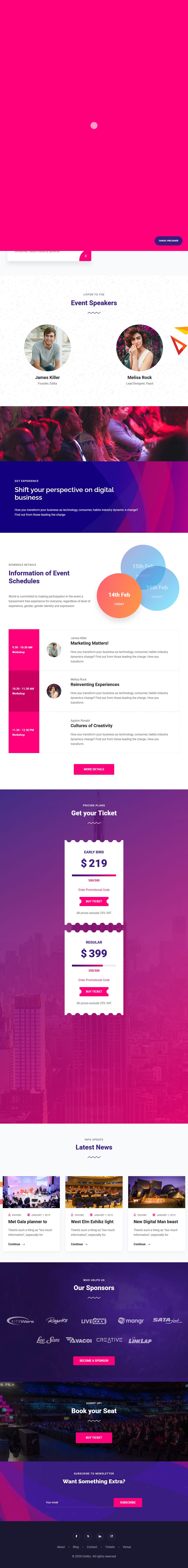 Exhibz – Premium Responsive Event Conference WordPress Theme theme — Tablet preview