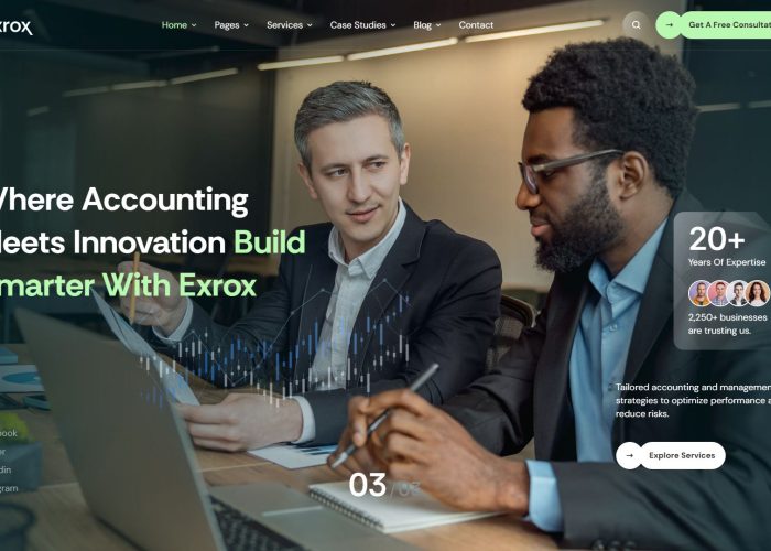 Exrox – Premium Responsive Accounting & Management Consulting HTML5 Template