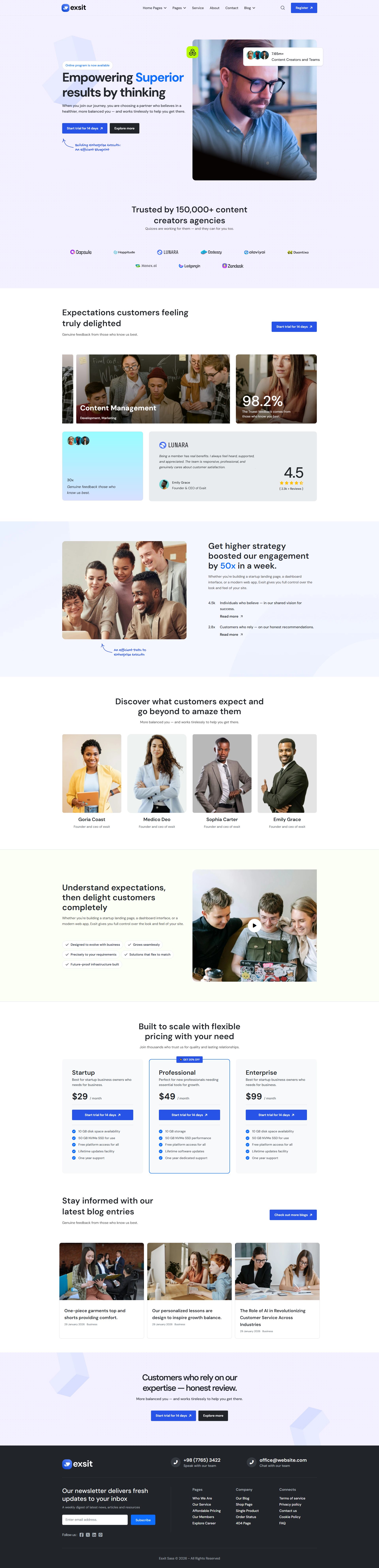 Exsit – Premium Responsive SaaS & Business Joomla 6 Template theme — Desktop preview