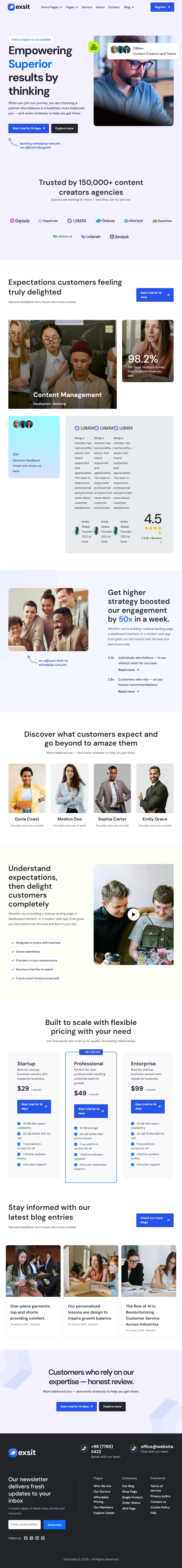 Exsit – Premium Responsive SaaS & Business Joomla 6 Template theme — Tablet preview