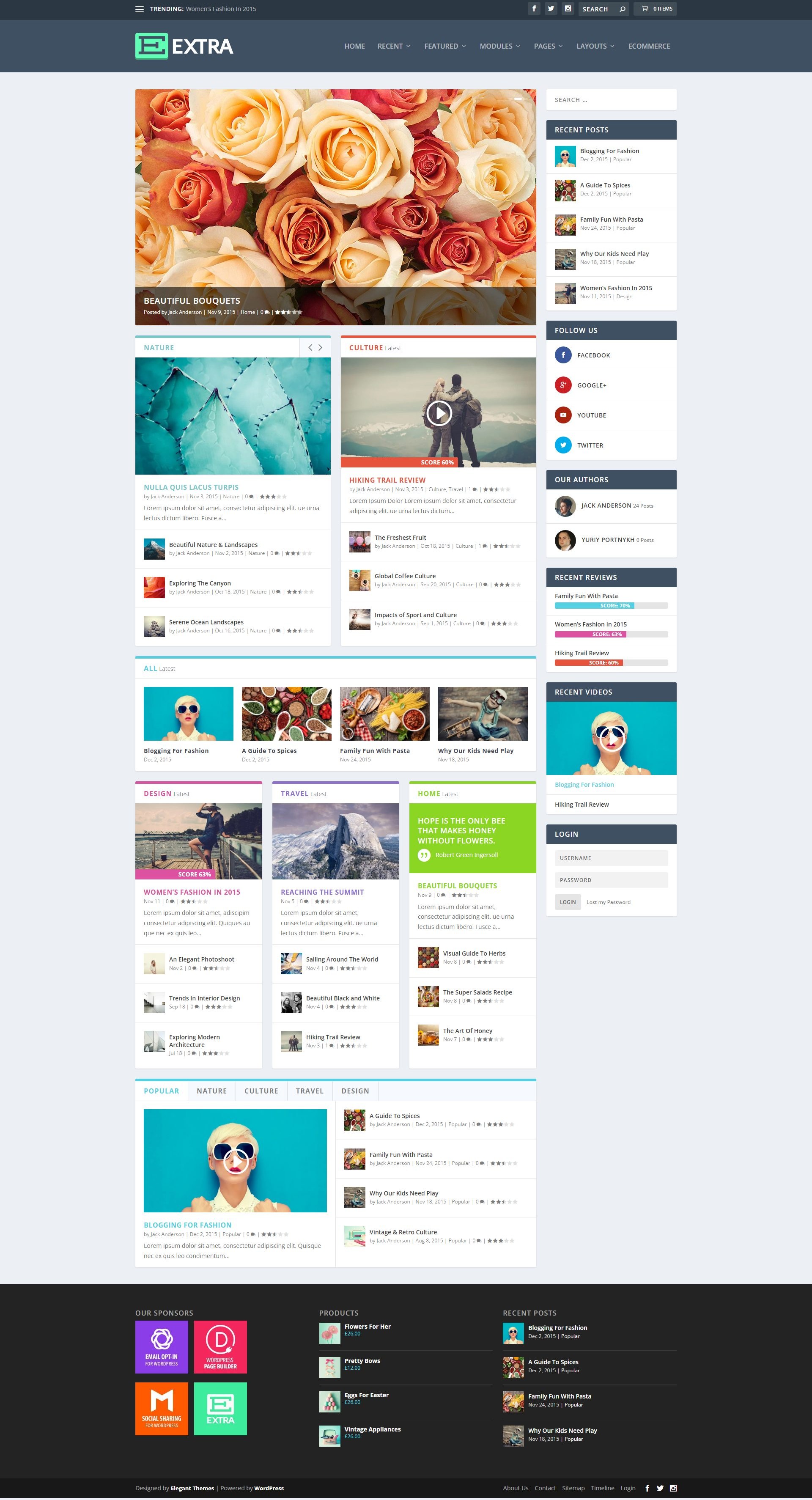Extra – Magazine WordPress Theme by Elegant Themes theme — Desktop preview