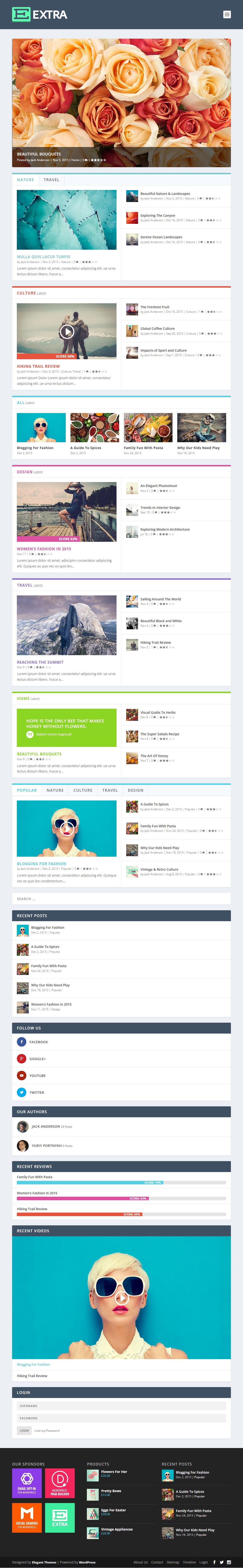 Extra – Magazine WordPress Theme by Elegant Themes theme — Tablet preview