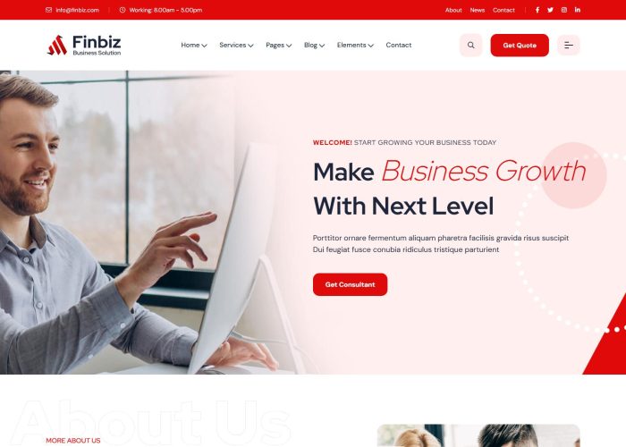 Finbiz – Premium Responsive Consulting Business HTML5 Template