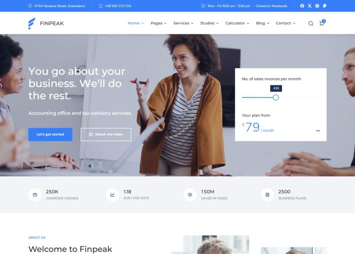 Finpeak – Premium Responsive Accounting & Finance Consulting HTML5 Template