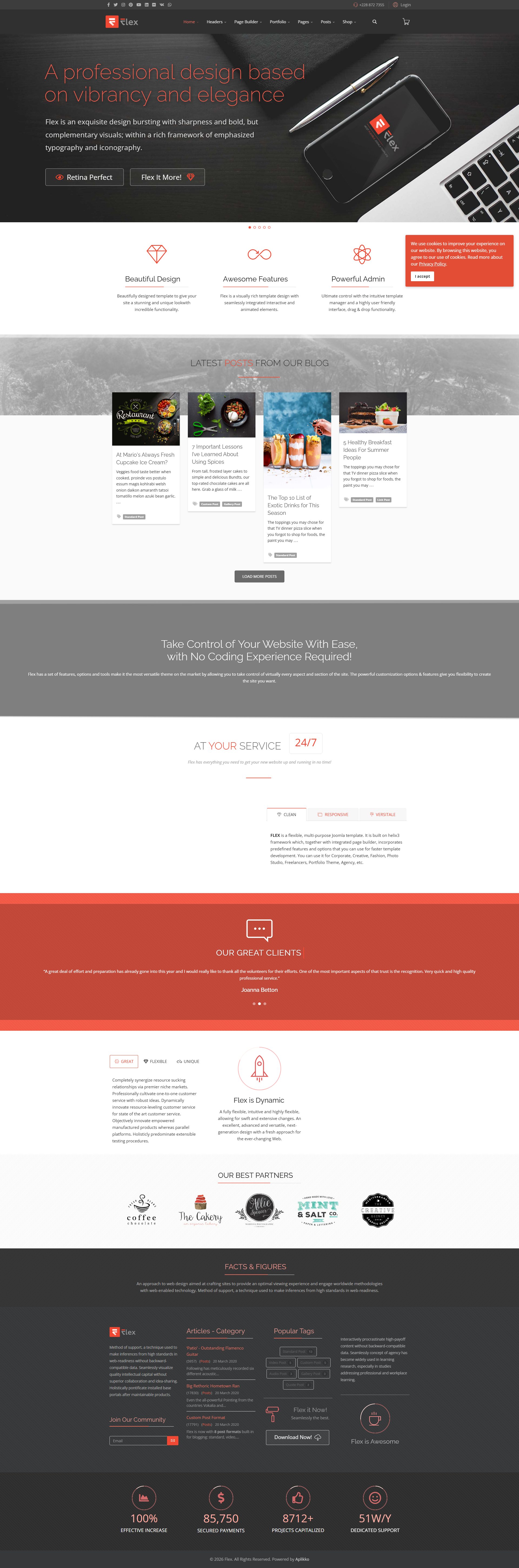 FLEX – Premium Responsive Multi-Purpose Joomla Template theme — Desktop preview