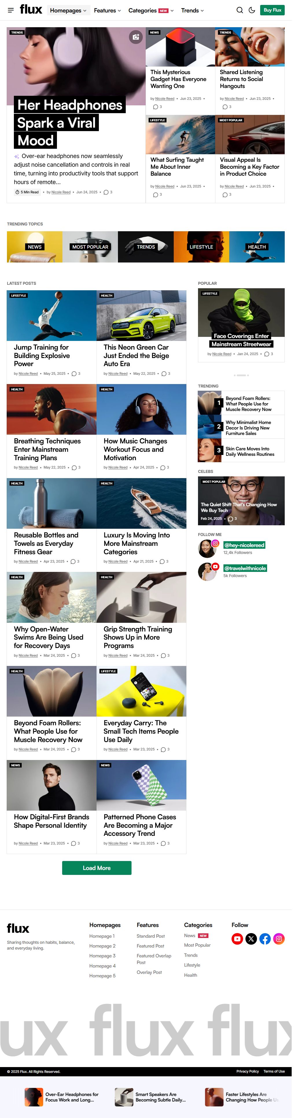 Flux – Premium Responsive AI-Powered Magazine WordPress Theme theme — Tablet preview