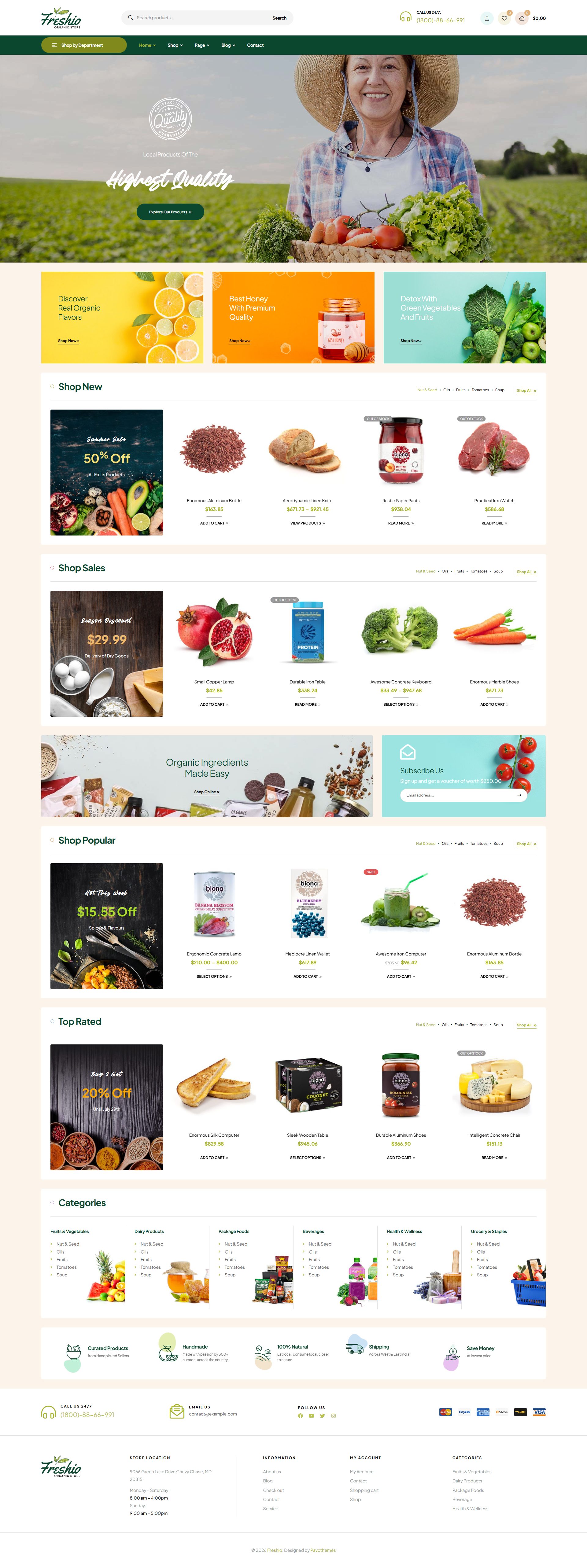Freshio – Premium Responsive Organic Food Store WordPress Theme theme — Desktop preview